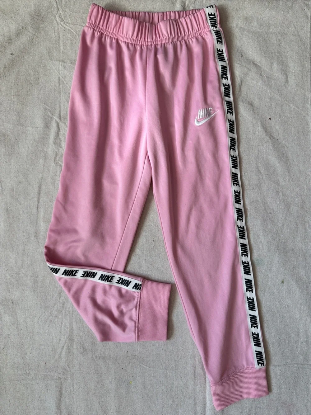 Nike Girls Pink Logo Tape Joggers